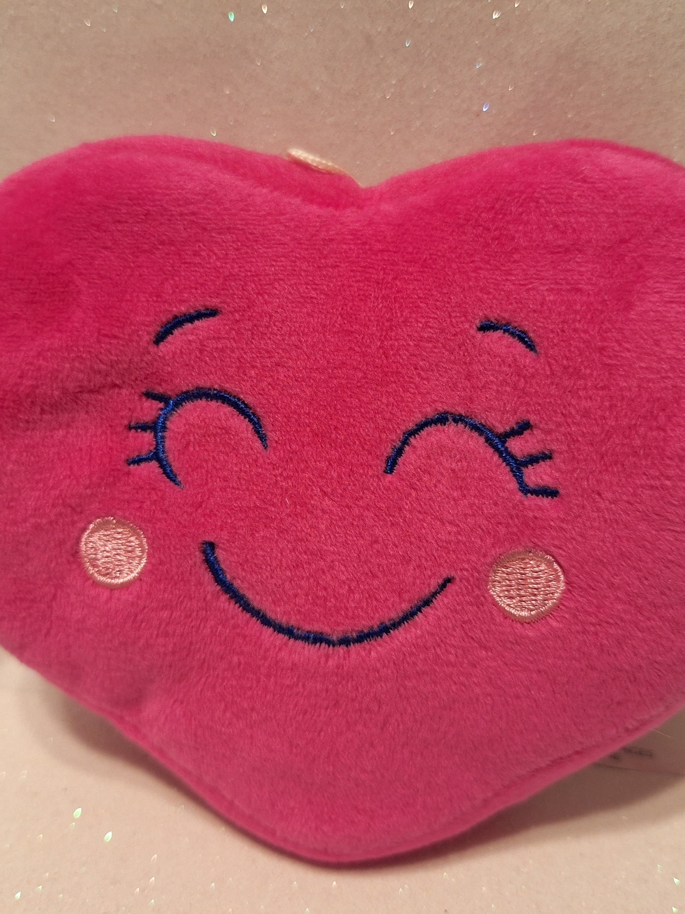 Heart Decorative Pillow Pink Smiley Mini